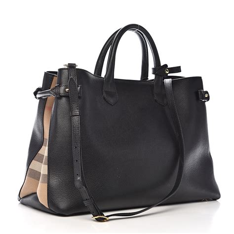 burberry grainy leather house check bag|BURBERRY Grainy Calfskin House Check Medium Banner Tote .